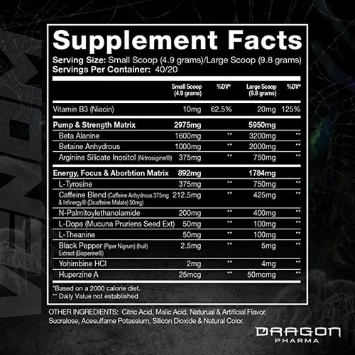 Dragon Pharma Venom – 40 Servings – Sabor Mangonada