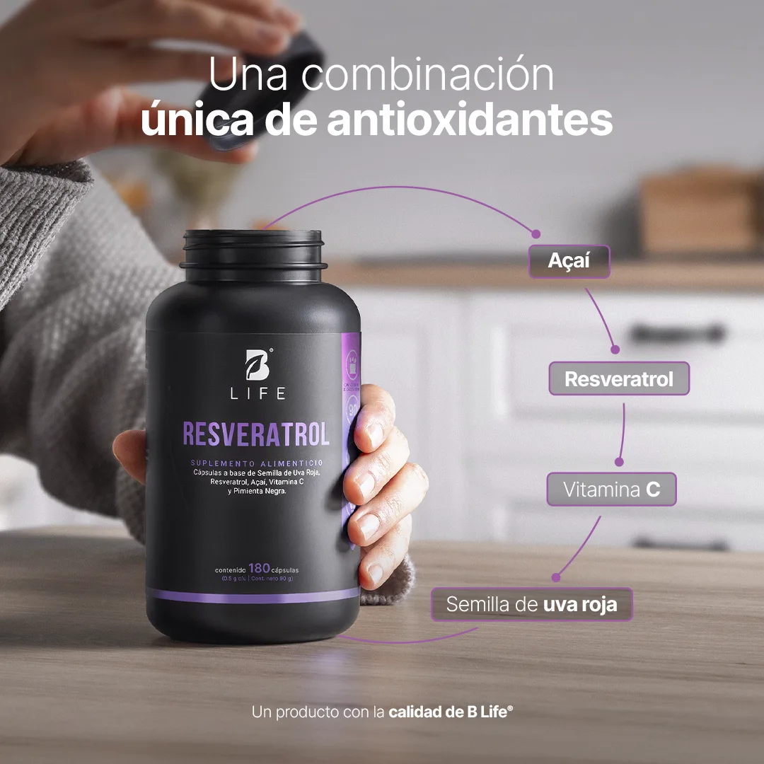 Resveratrol B Life® – Antioxidante avanzado con uva, açaí y vitamina C