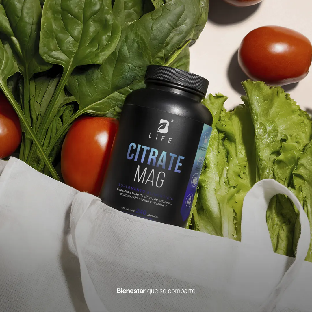 Citrate Mag B Life® – Magnesio de alta absorción con Vitamina C y Colágeno 