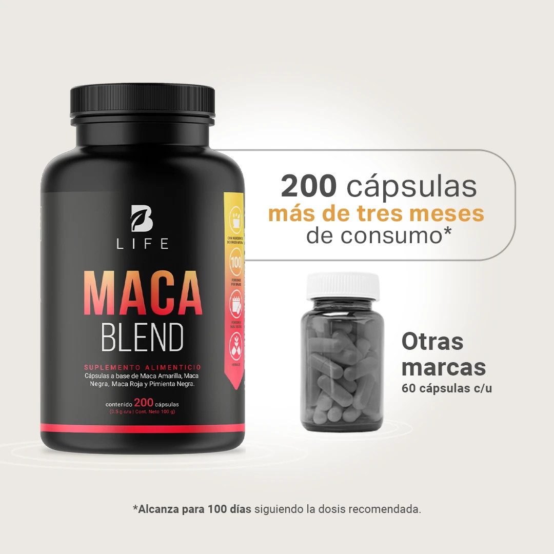 Maca Blend B Life® – Energía y vitalidad con Maca Amarilla, Negra y Roja