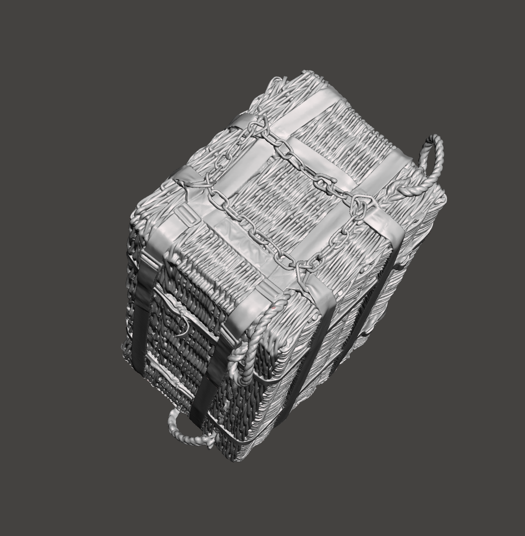 Airborne Drop Basket complete with straps standing on end