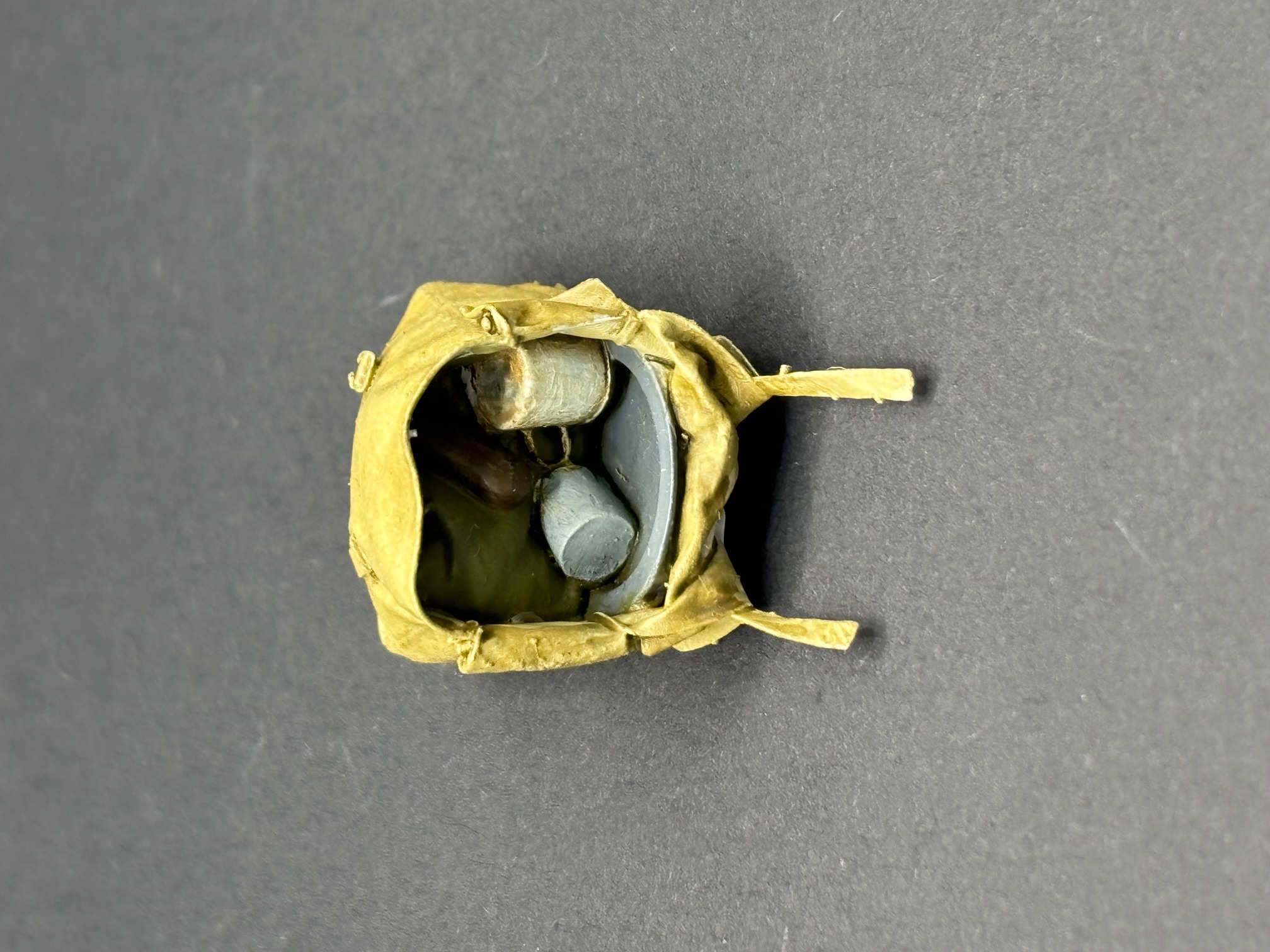 37 Pattern rucksack Hanging Open showing contents