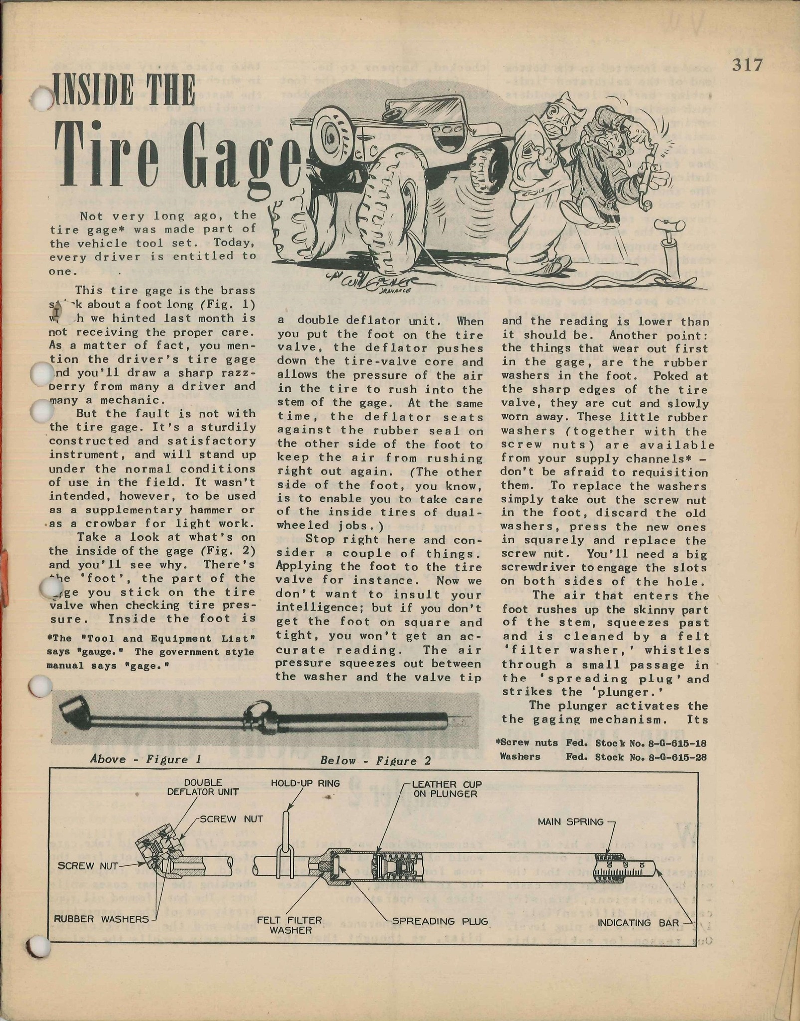 12" Schrader Tyre Gauge