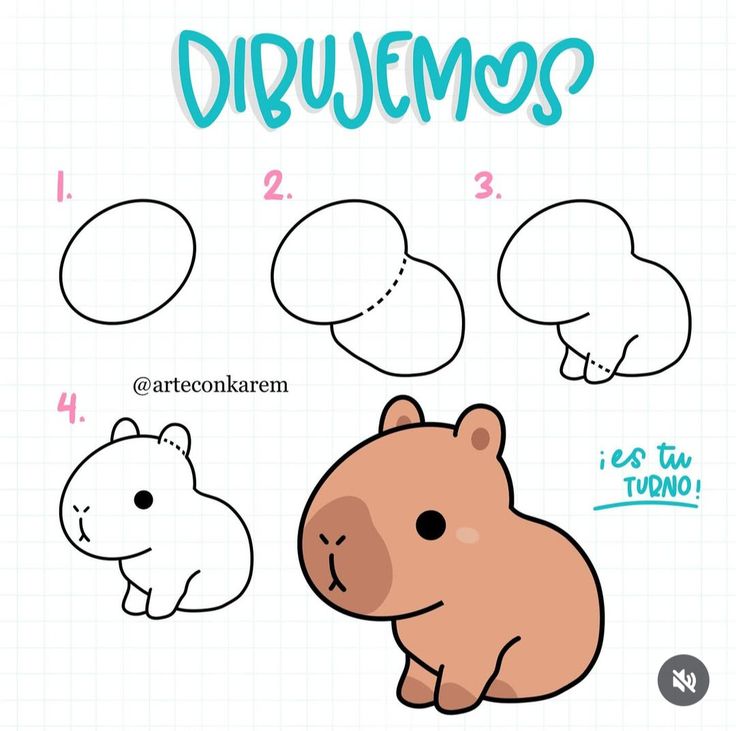 Guía para dibujar un capibara
