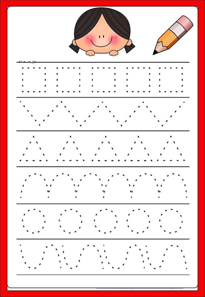 Scheda di pre-scrittura per bambini