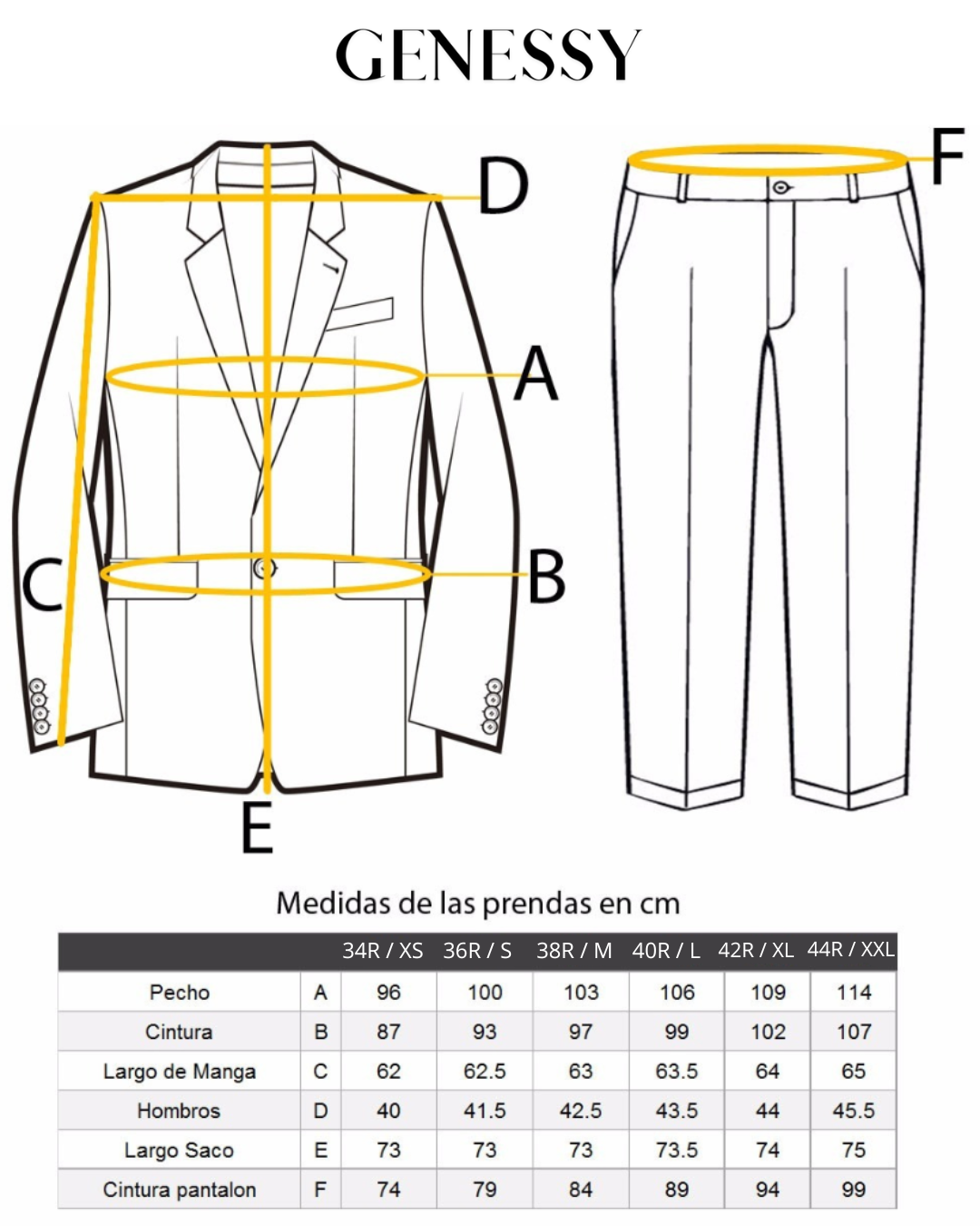 TRAJE CLASICO GENESSY NEGRO