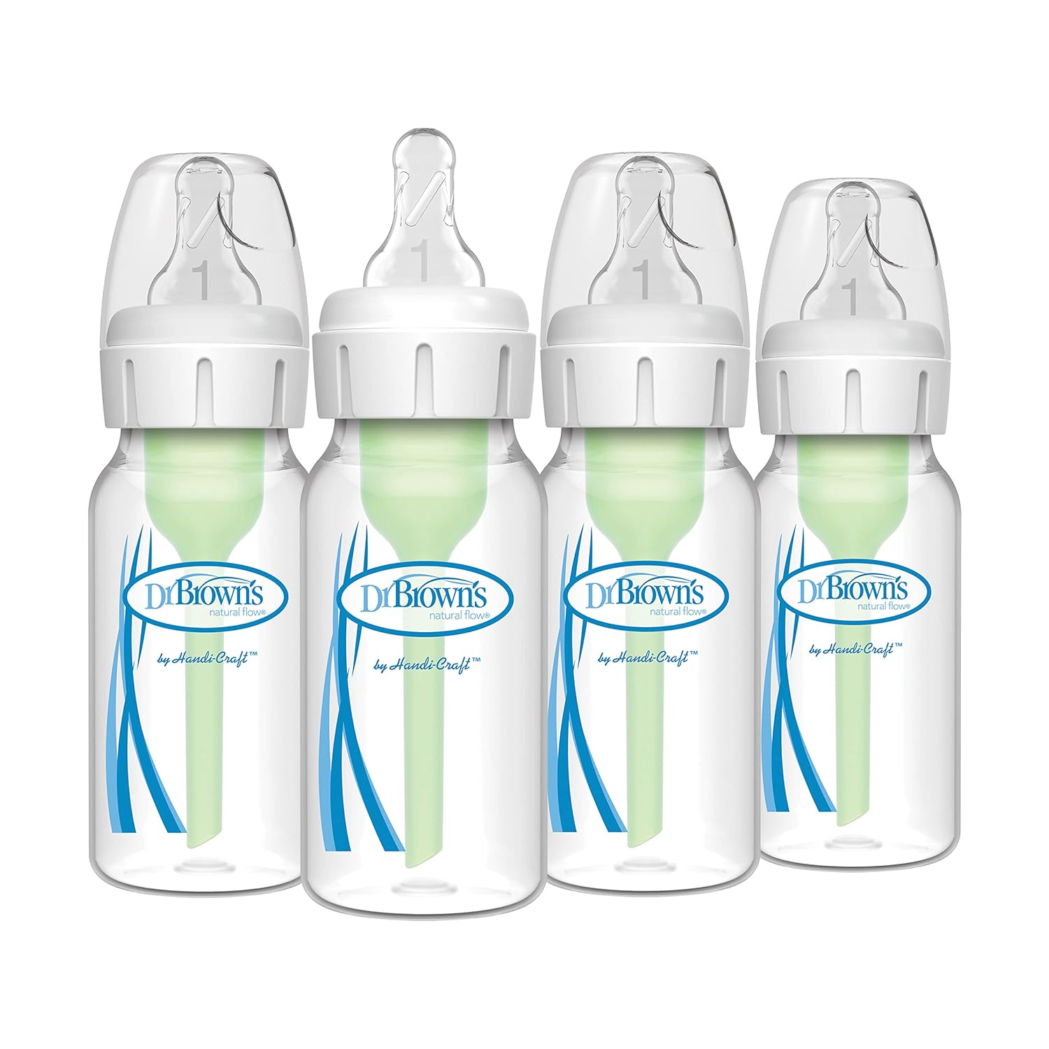 Dr. Brown's Natural Flow Anti-Colic Options+ Narrow Baby Bottle, 4 oz/120 mL