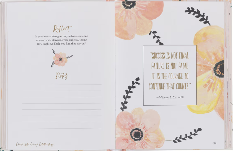 Find Rest Pink Floral Hardcover Devotional