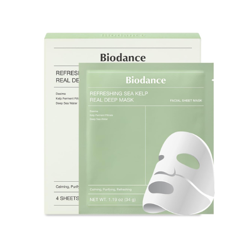 BIODANCE Refreshing Sea kelp Real Deep Mask, Overnight Hydrogel Mask, Calming