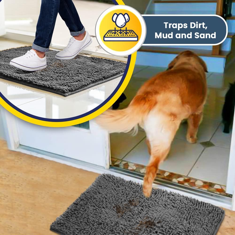 Muddy Mat® Shown on TV Super Absorbent Microfiber Dog Door Mat for Muddy Paws,