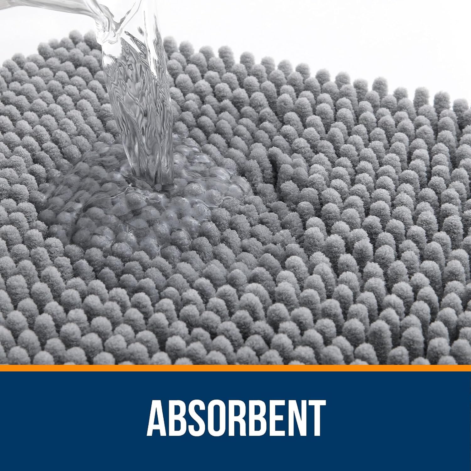 Bathroom Rugs 36x24, Extra Soft Absorbent Chenille Bath Rugs, Rubber Backing Quick Dry