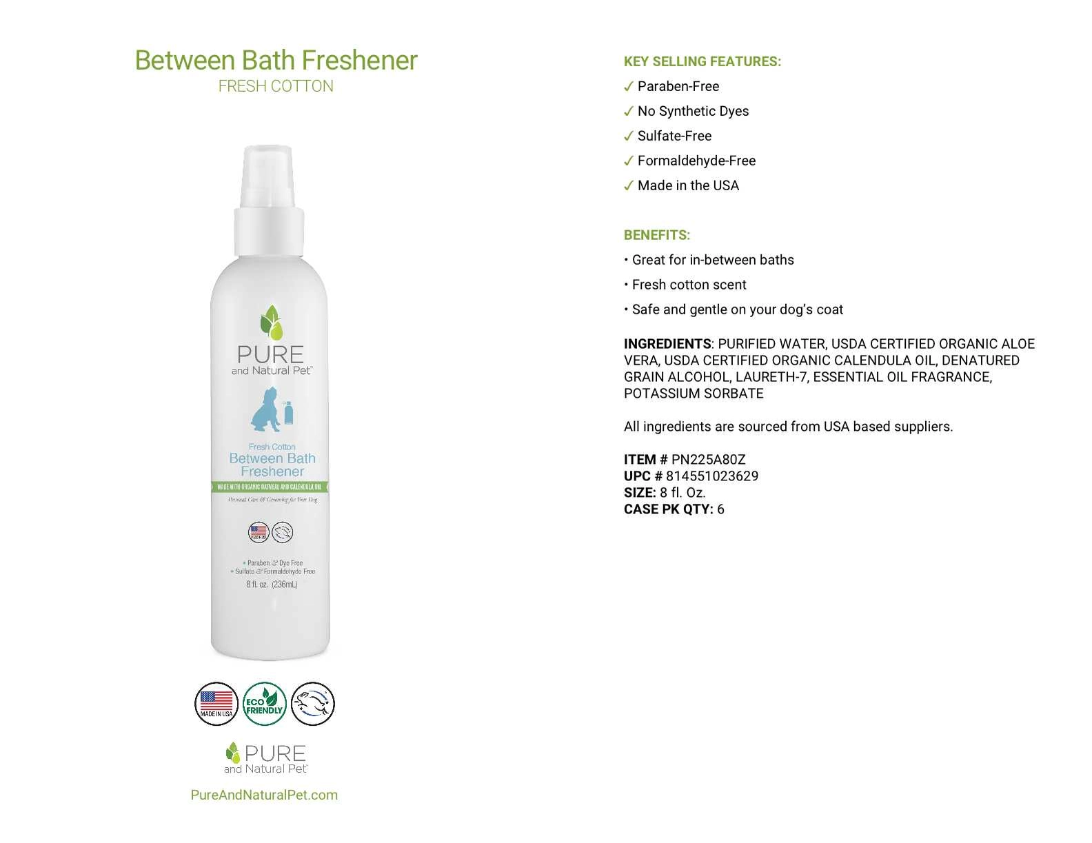 Between Bath Freshener For Dogs - Fresh Cotton