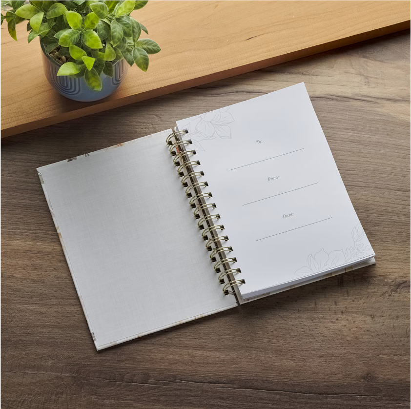 All Things for Good White Magnolia Spiral Journal - Romans 8:28