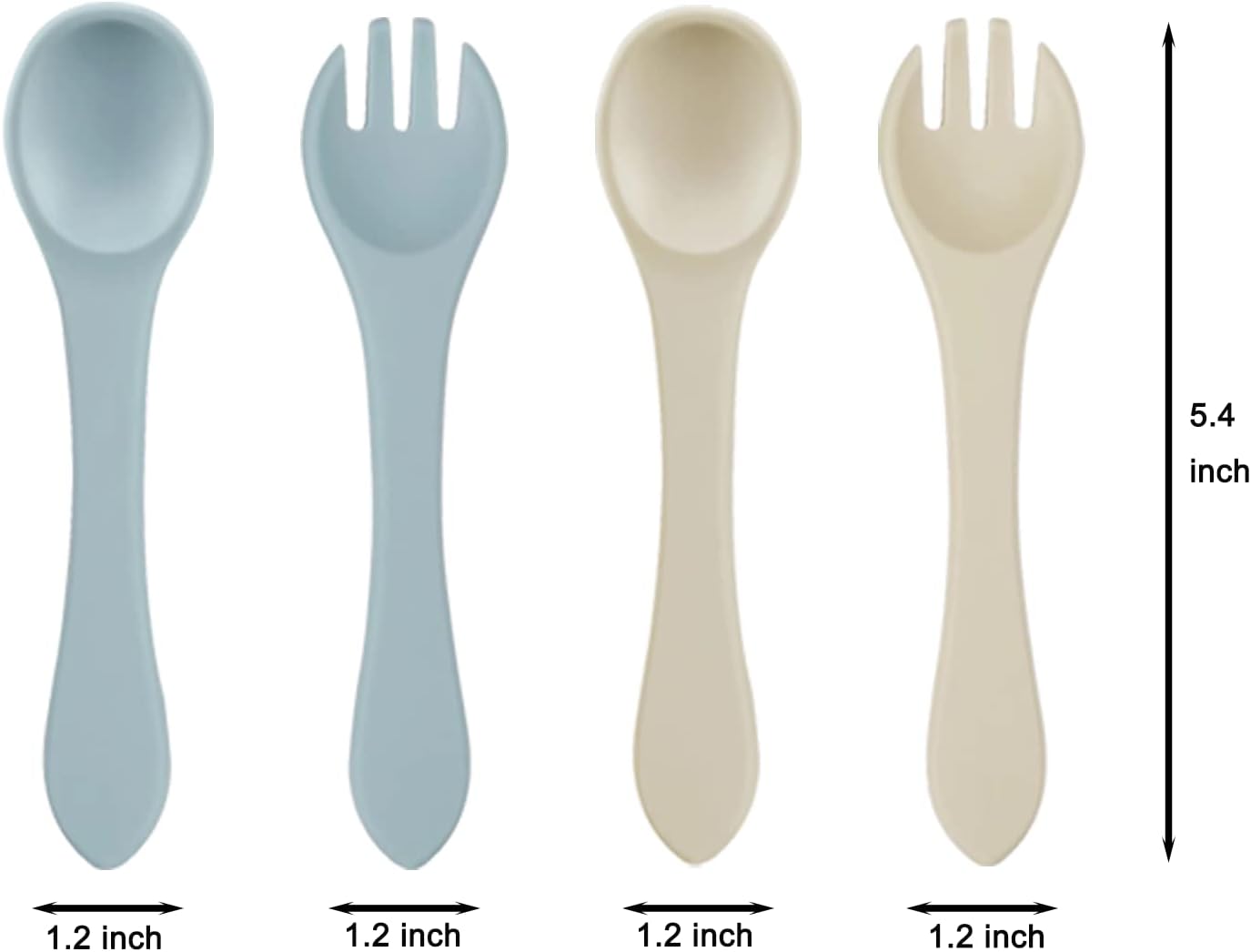 PandaEar Silicone Baby Feeding Set| 2 Divided Suction Plate + 2 Suction Bowl + 2 Tiny Cup with 2 Spoons|