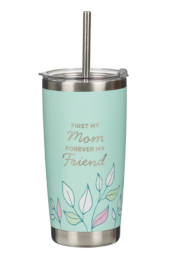 Forever My Friend Green Stainless Steel Travel Tumbler with Straw - Isaiah 62:4
