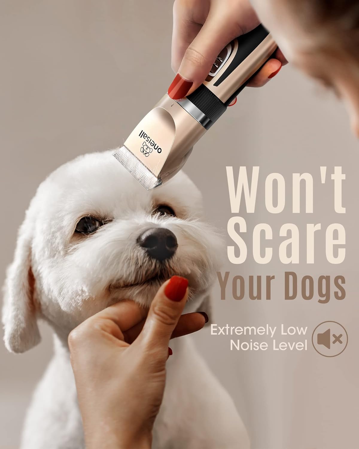 Low Noise, 2-Speed Quiet Dog Grooming Kit Rechargeable 