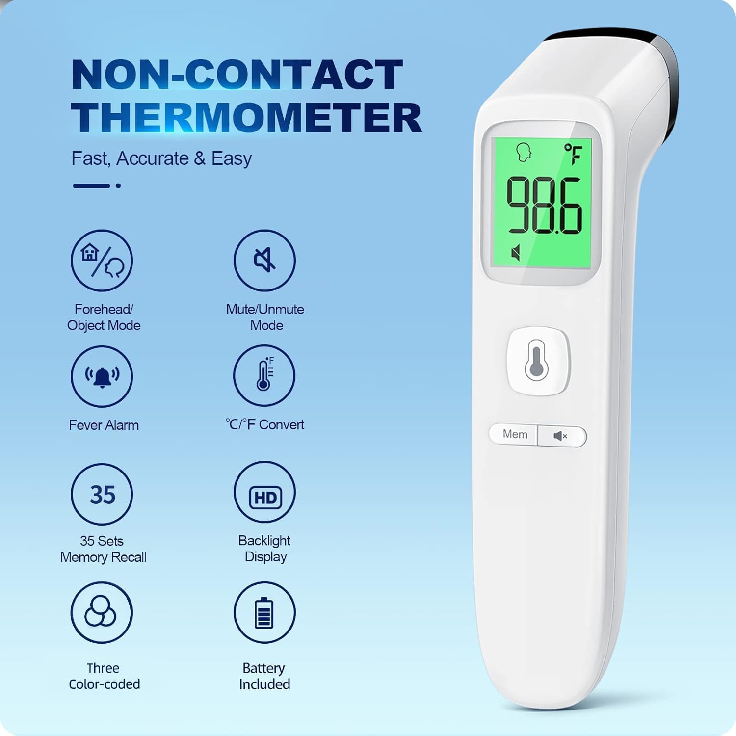 No-Touch Thermometer for Adults and Kids