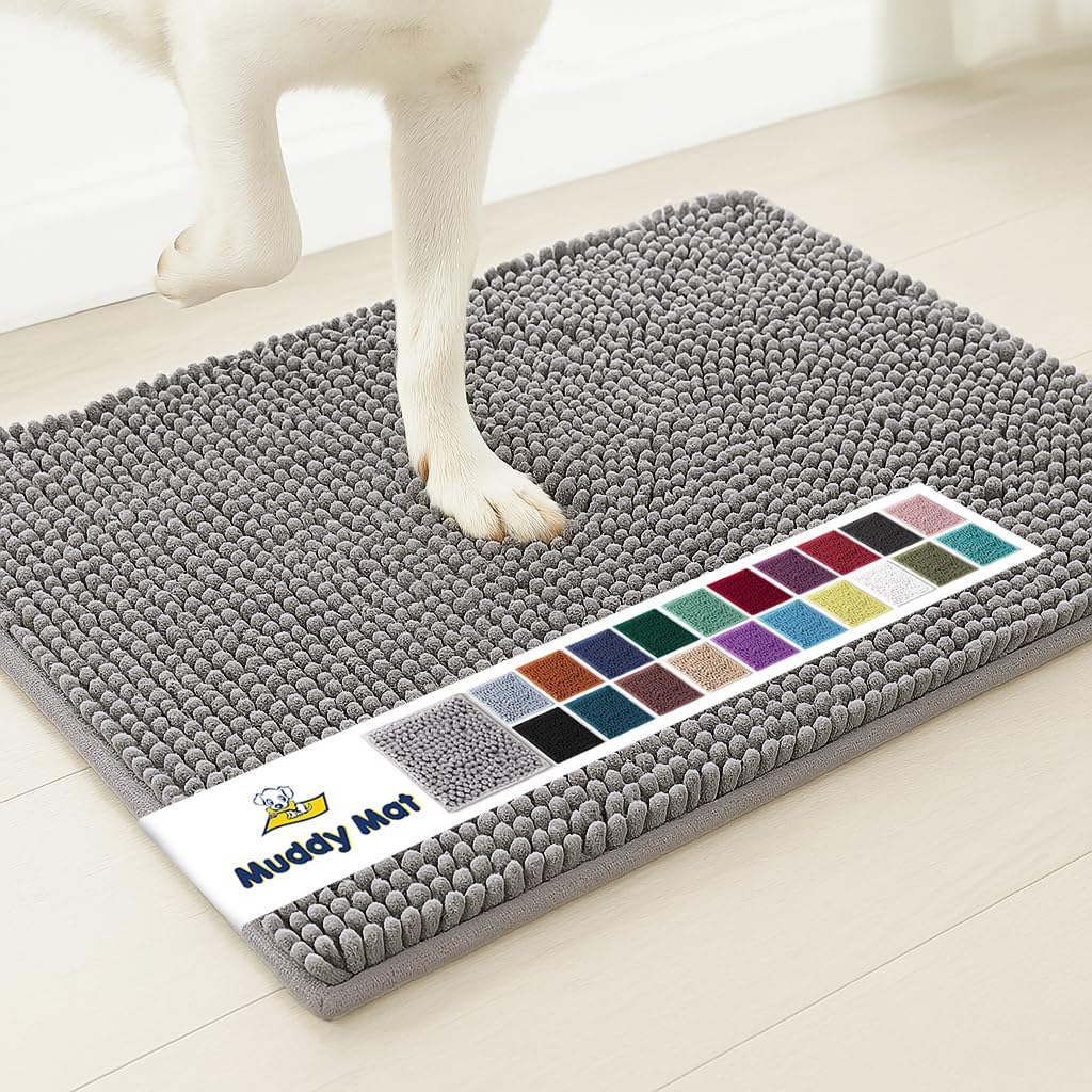 Muddy Mat® Shown on TV Super Absorbent Microfiber Dog Door Mat for Muddy Paws,
