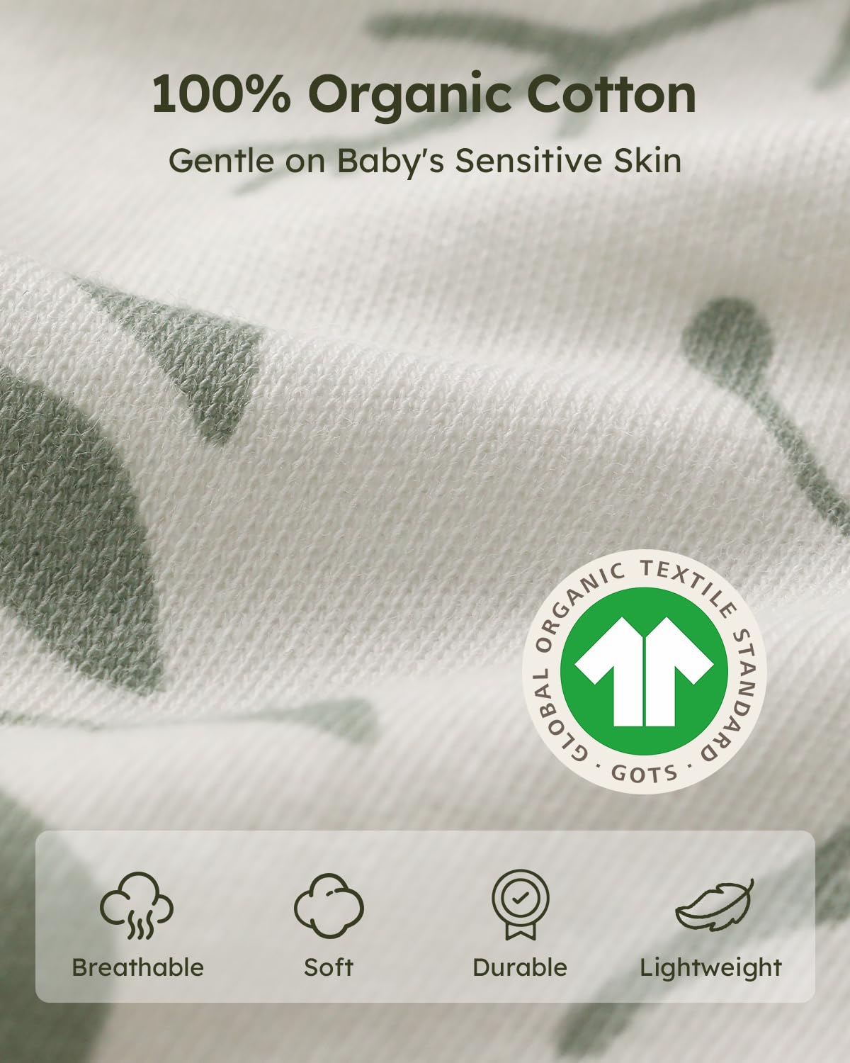 Baby Sleep Sack 6-12 Months Wearable Blanket for Babies 100% Organic Cotton 2-Way Zipper