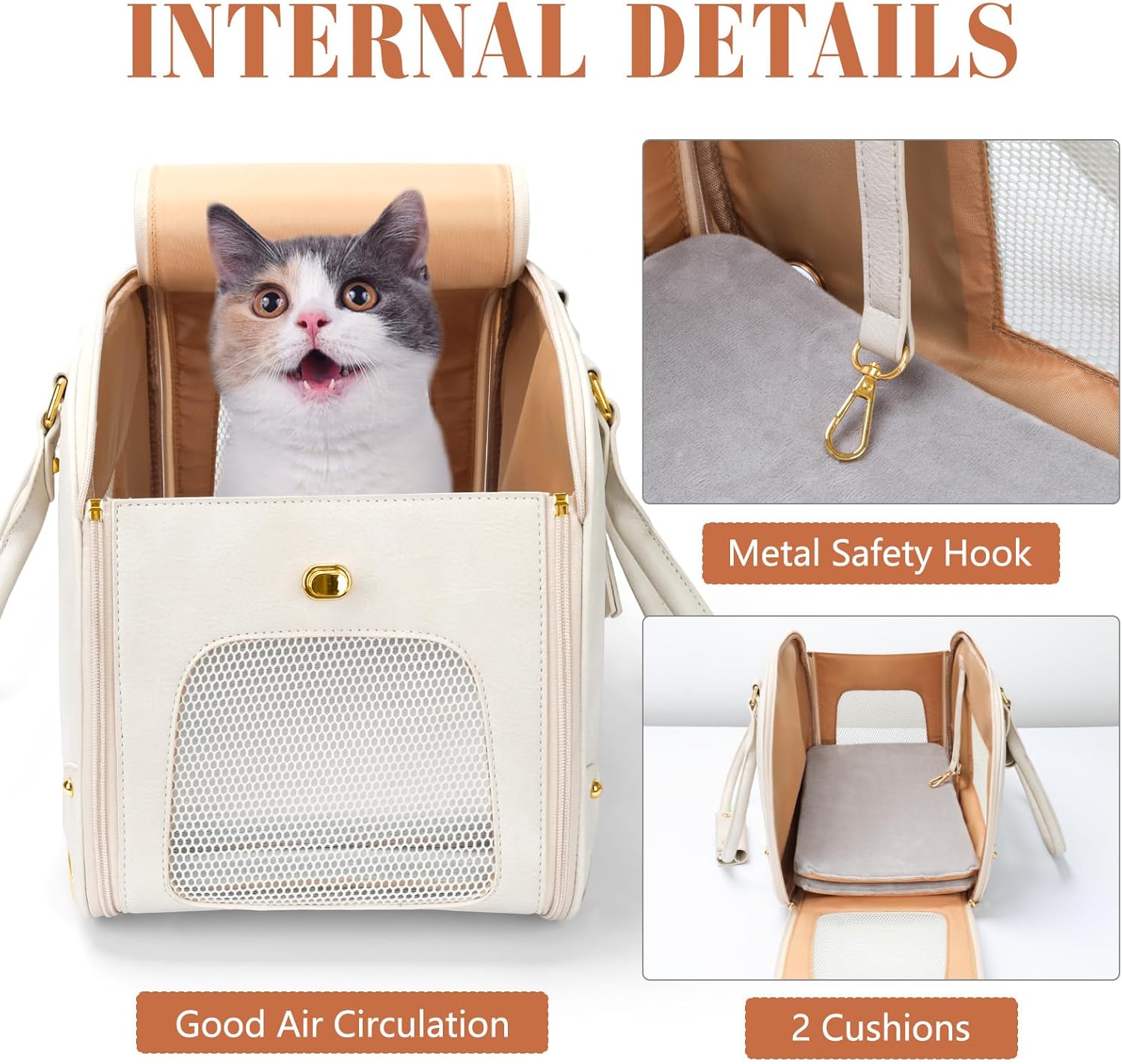 PetsHome Dog Carrier Purse, Pet Carrier, Waterproof Premium Leather Pet Travel Portable Bag