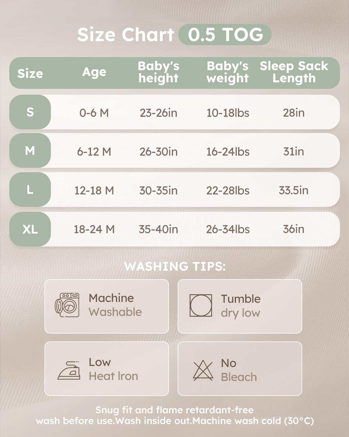 Baby Sleep Sack 6-12 Months Wearable Blanket for Babies 100% Organic Cotton 2-Way Zipper