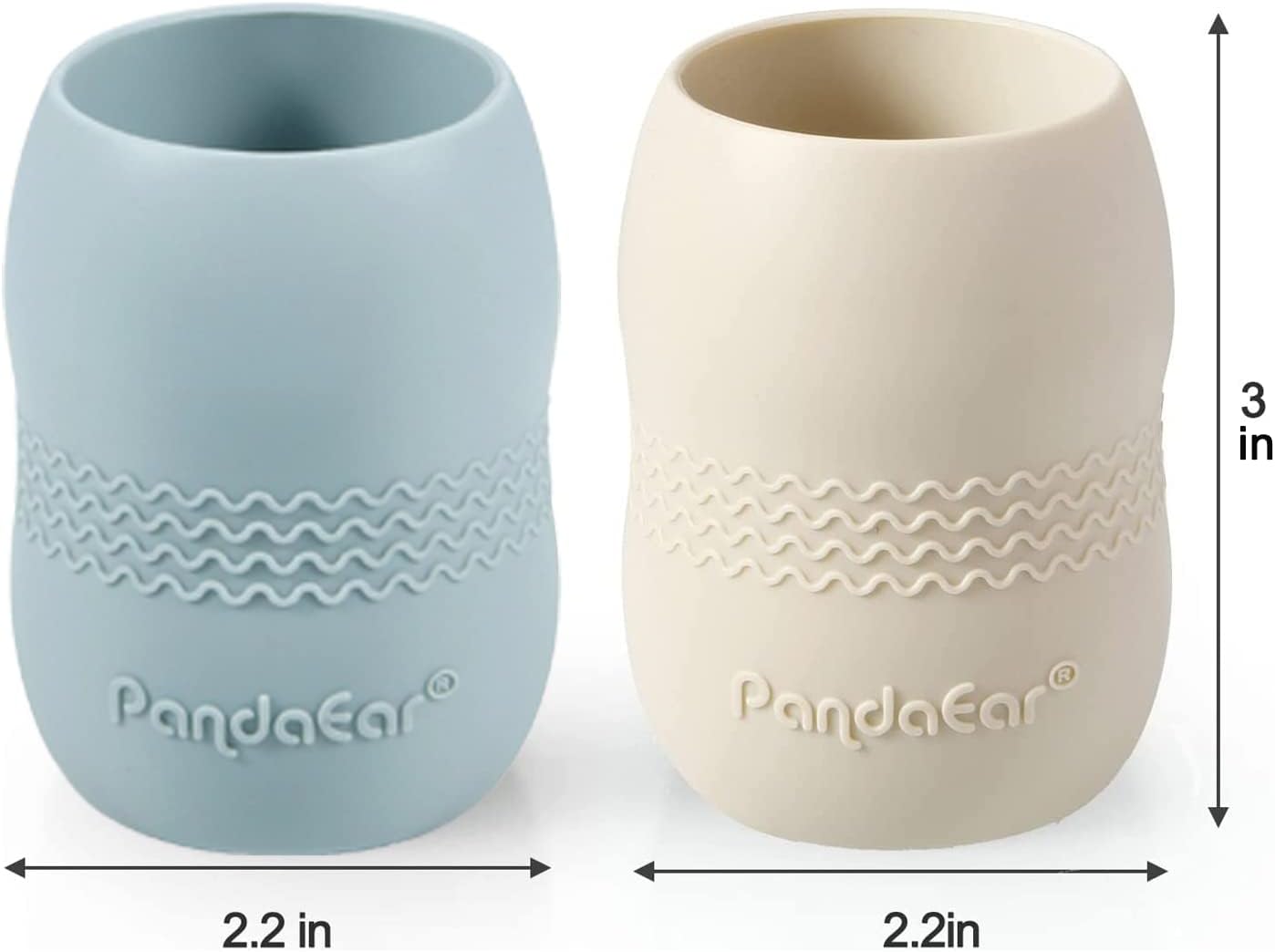 PandaEar Silicone Baby Feeding Set| 2 Divided Suction Plate + 2 Suction Bowl + 2 Tiny Cup with 2 Spoons|