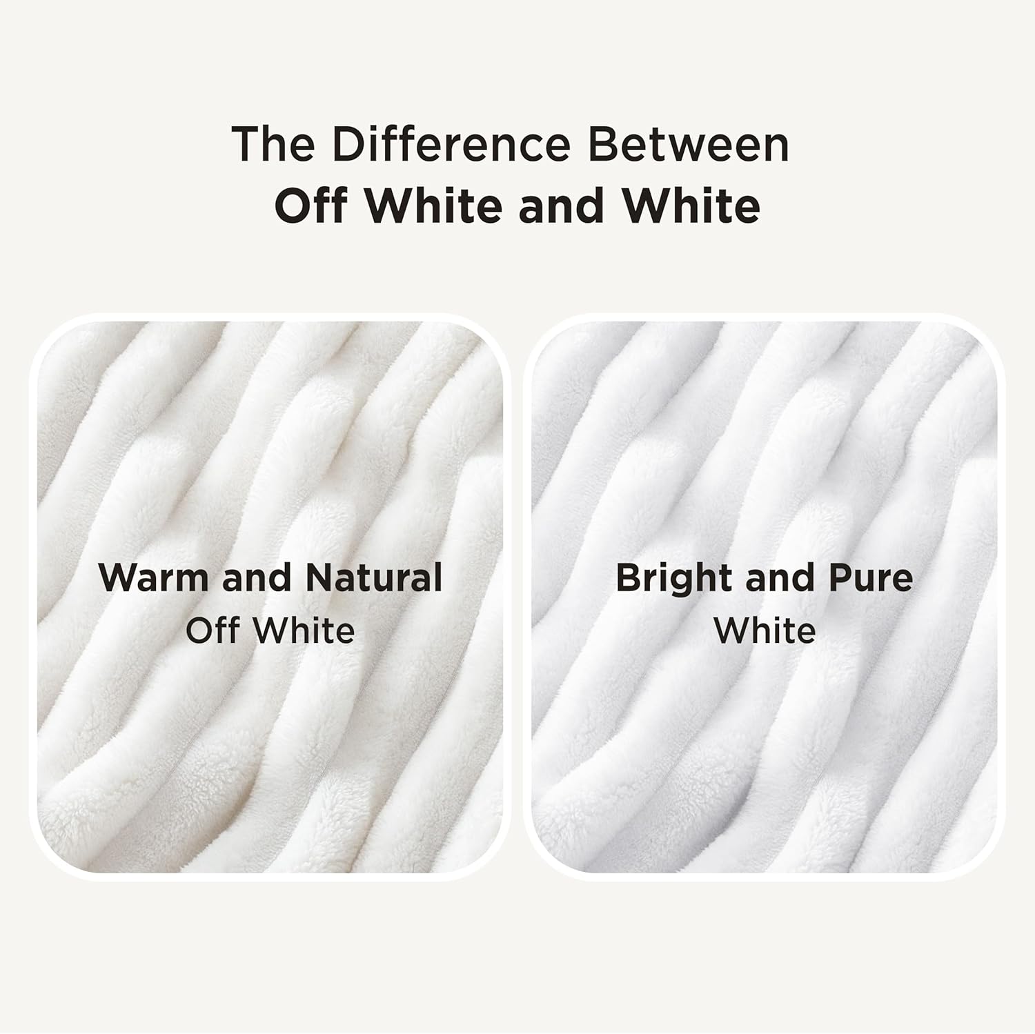 Bedsure GentleSoft White Throw Blanket for Couch - Cozy Blanket for Women, Off White, 50x60 Inches