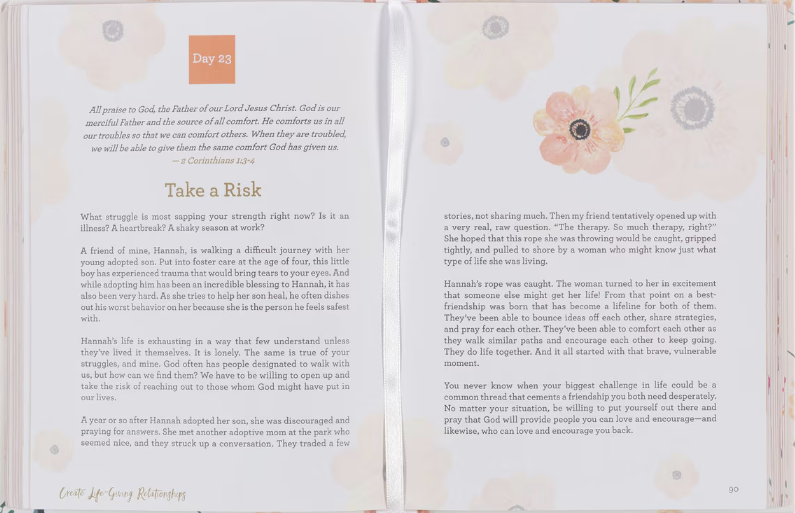 Find Rest Pink Floral Hardcover Devotional