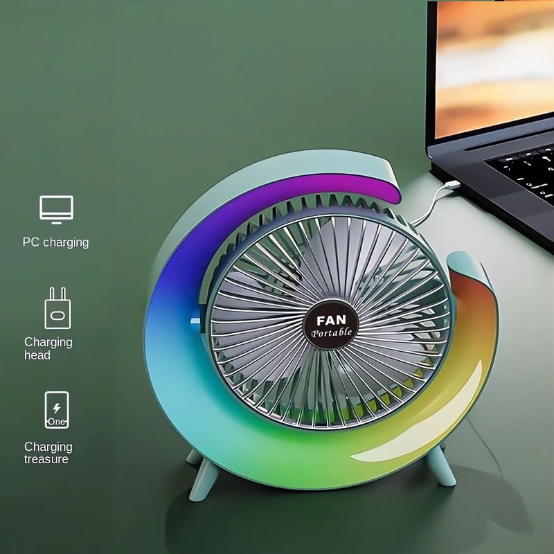 VENTILADOR RGB MULTICOLOR - PORTÁTIL USB