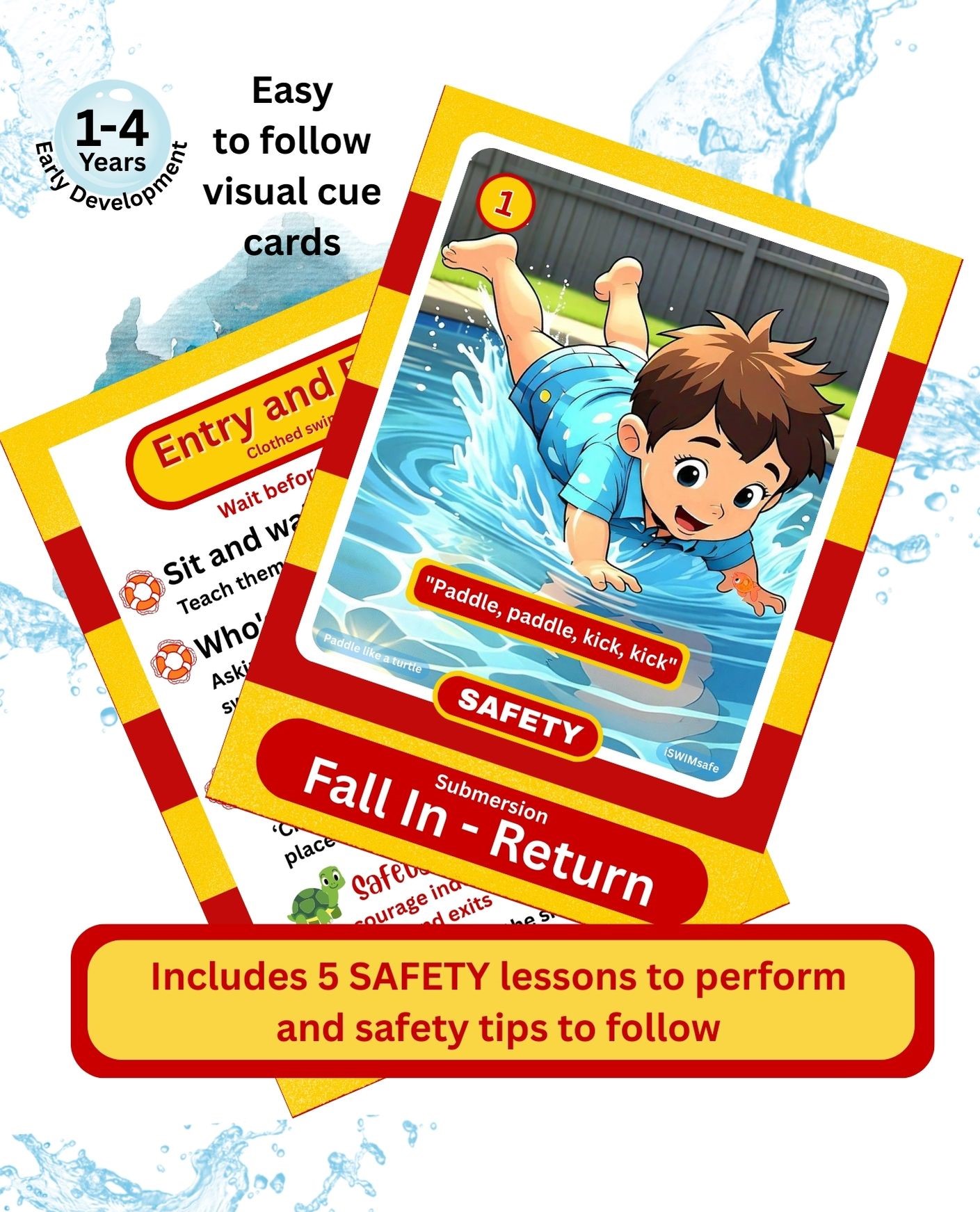 Toddler Swimming and Water Safety Flash Cards