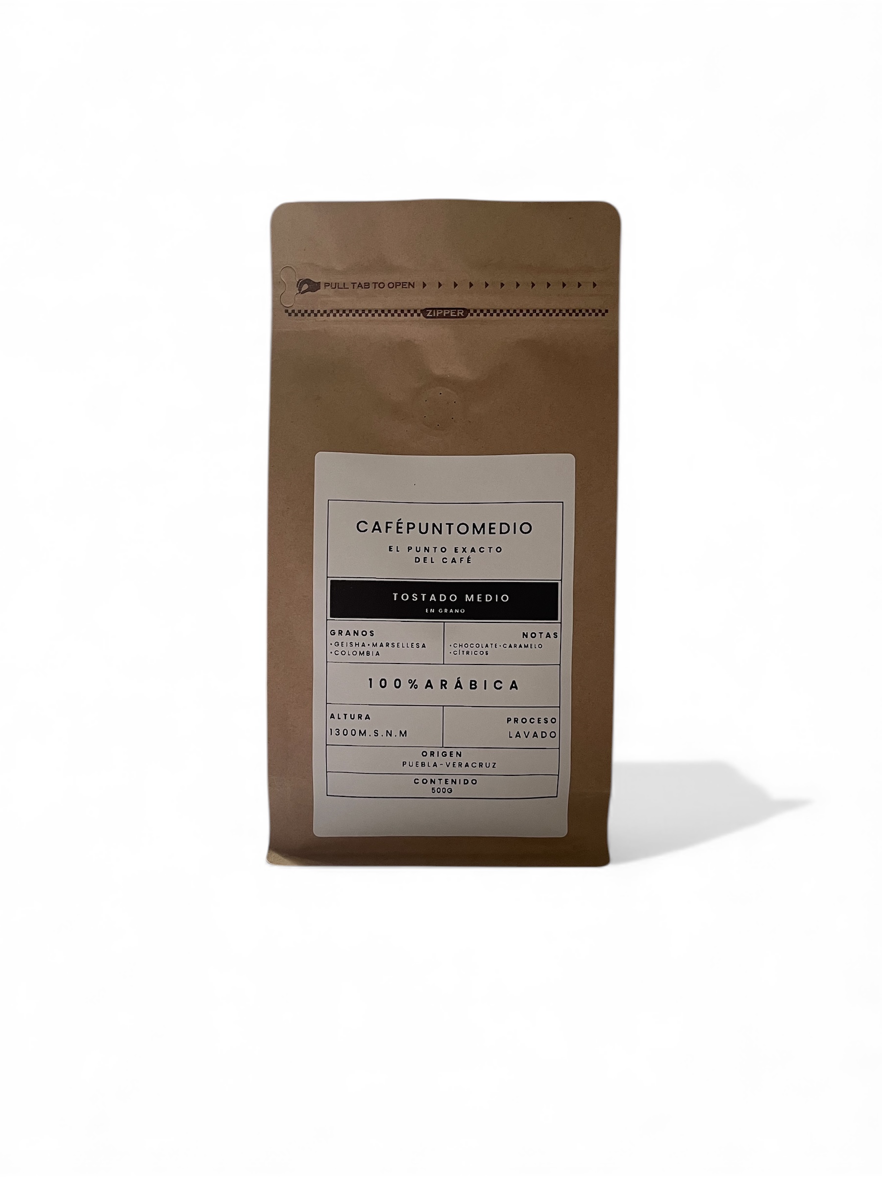 café en grano, tostado medio, calidad don francisco, 500g