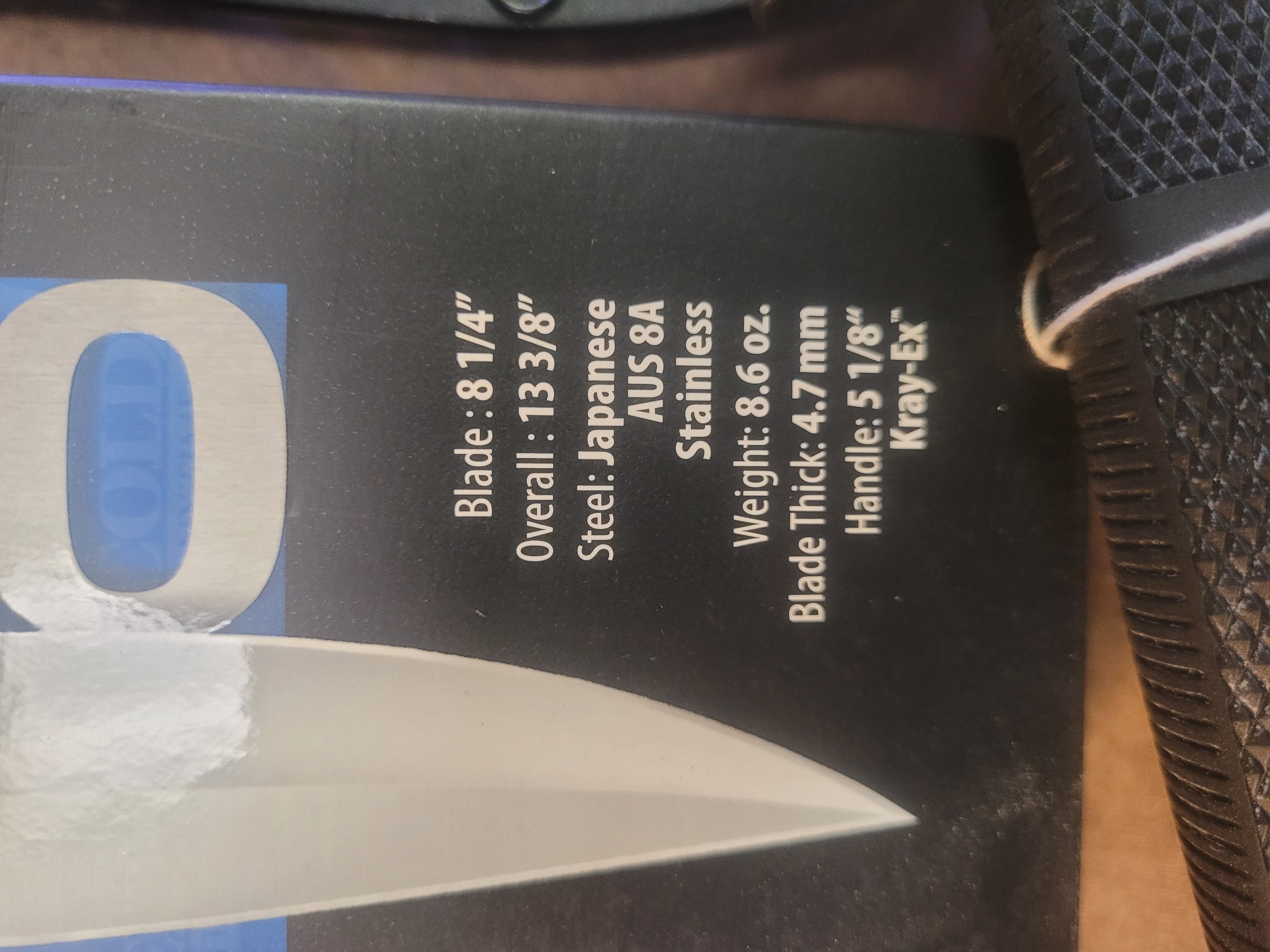 Cold Steel OSS 8.25" Fixed Plain AUS-8A SS Blade/Black Textured Kray-Ex Handle Includes Sheath