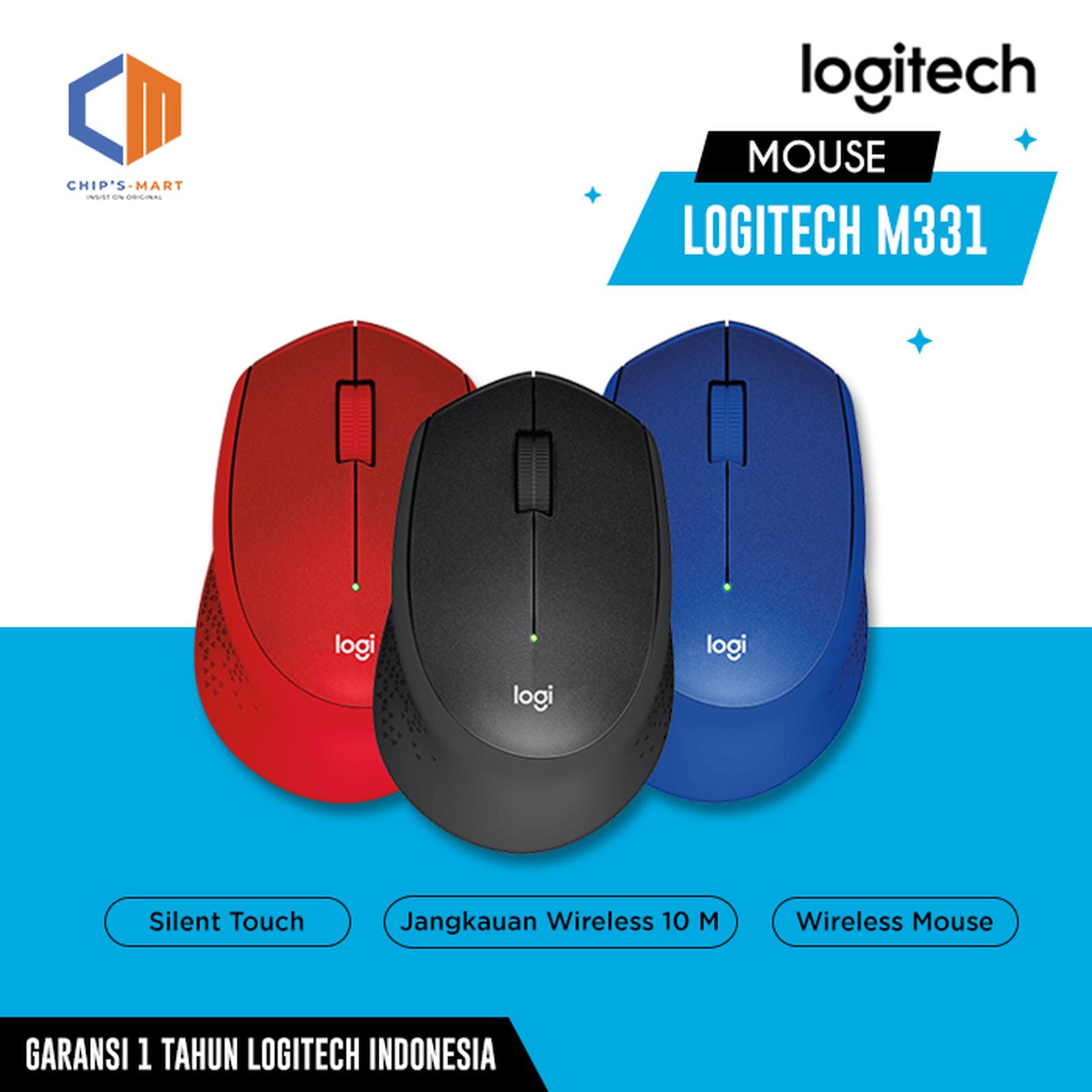 LOGITECH M331 Mouse Wireless silent plus 100% original - Biru
