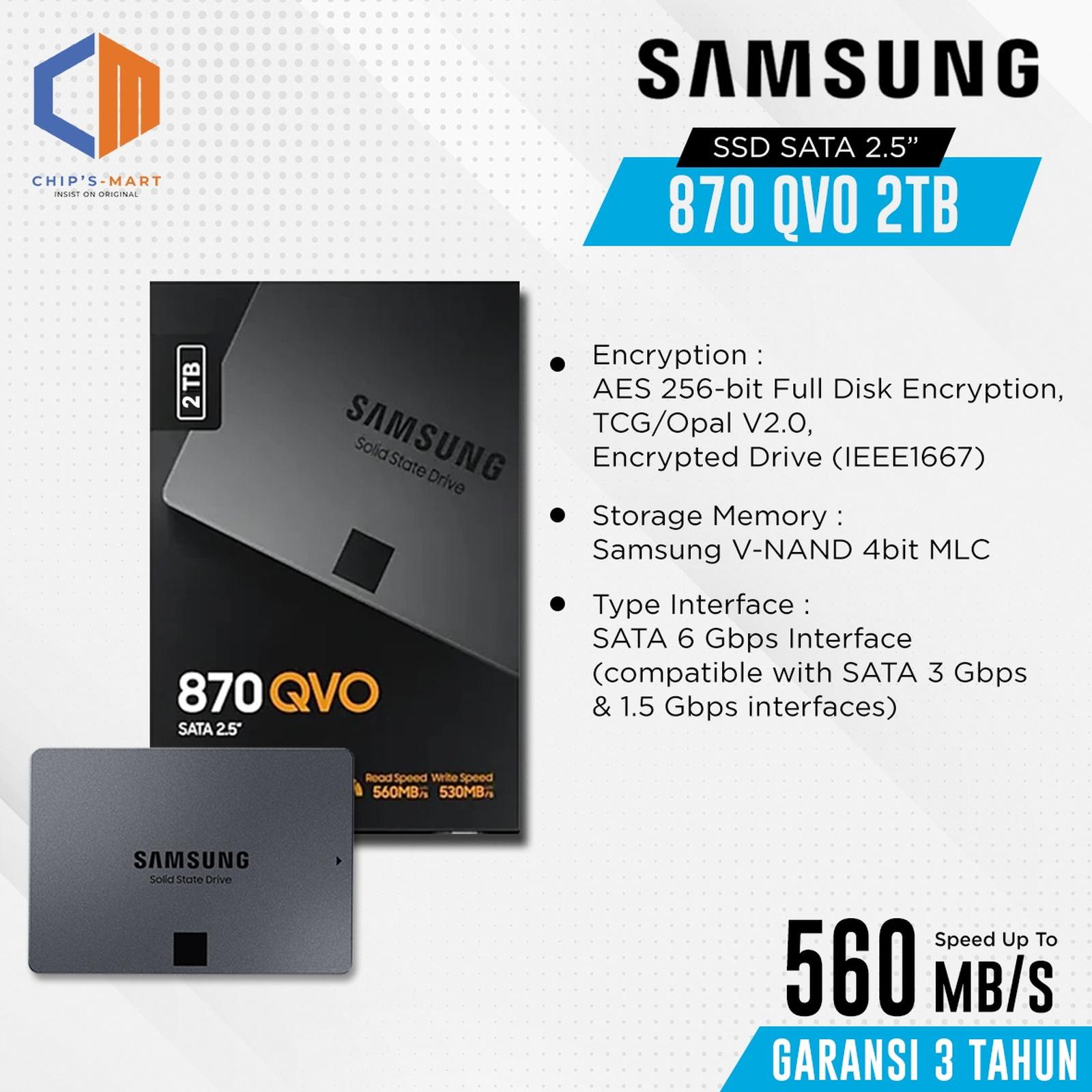 SAMSUNG SSD 870 QVO 2TB / SATA / original / garansi 3 tahun