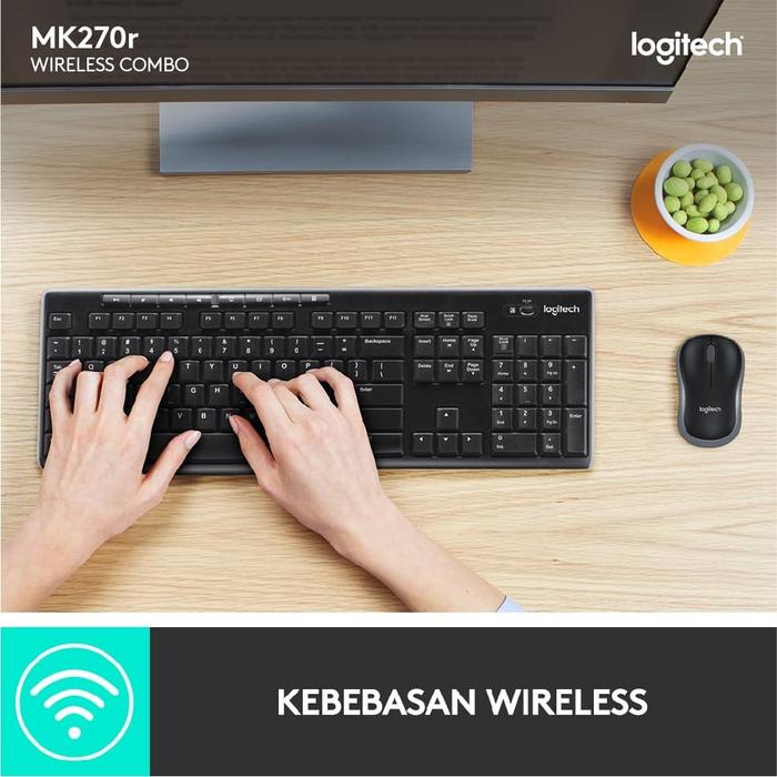 LOGITECH MK270R Mouse Keyboard Wireless full size 100% original