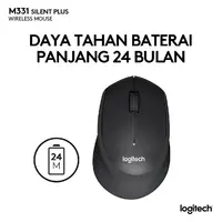 LOGITECH M331 Mouse Wireless silent plus 100% original - Biru