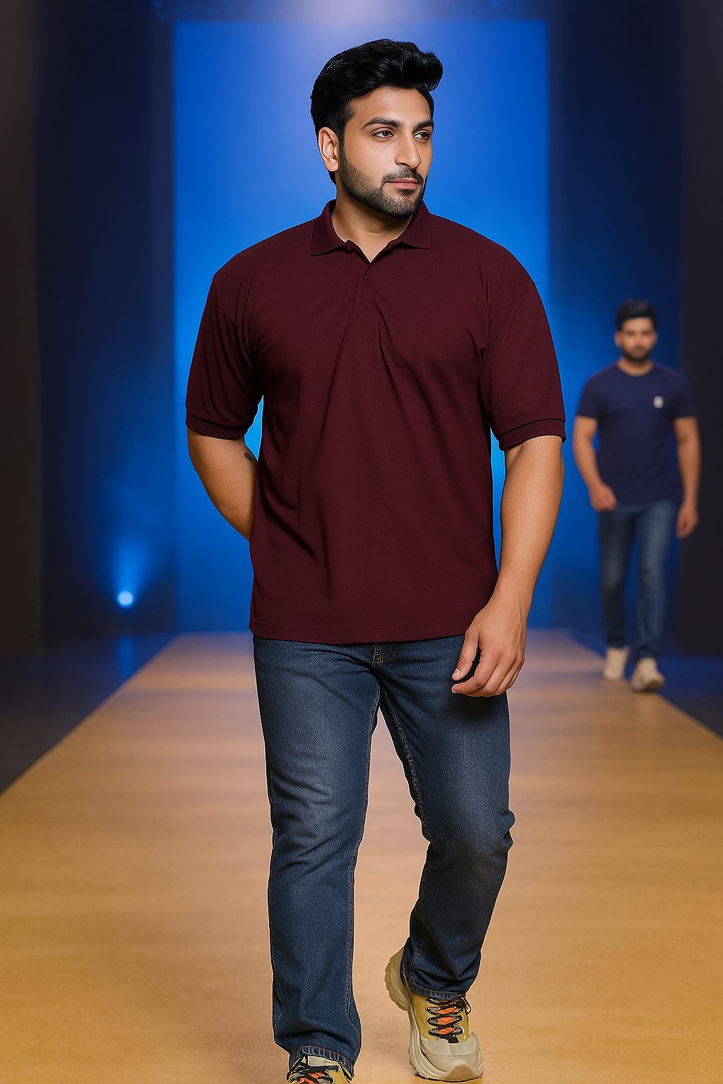 Burgundy Short Sleeve Polo Shirt