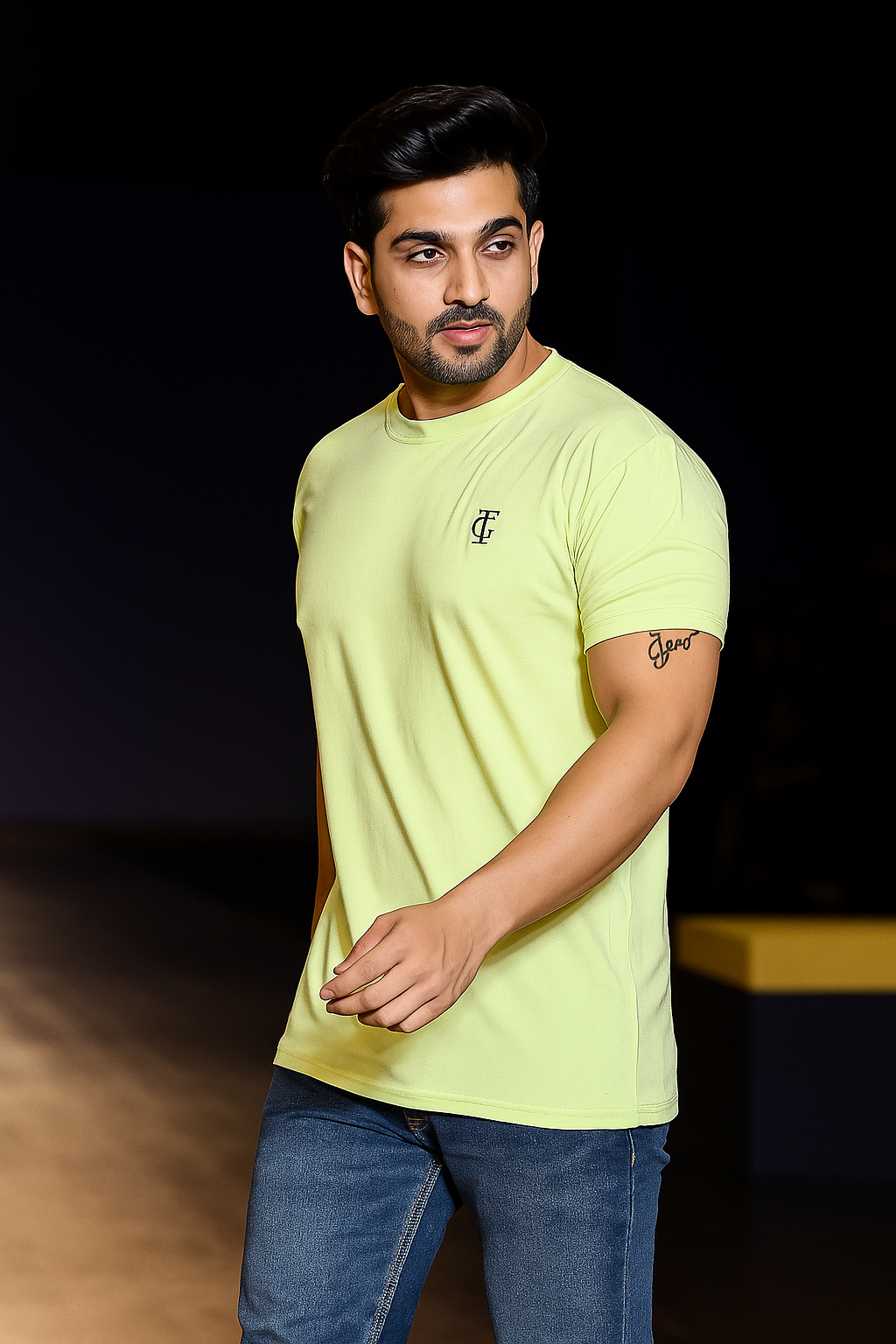 Light Yellow Casual T-Shirt