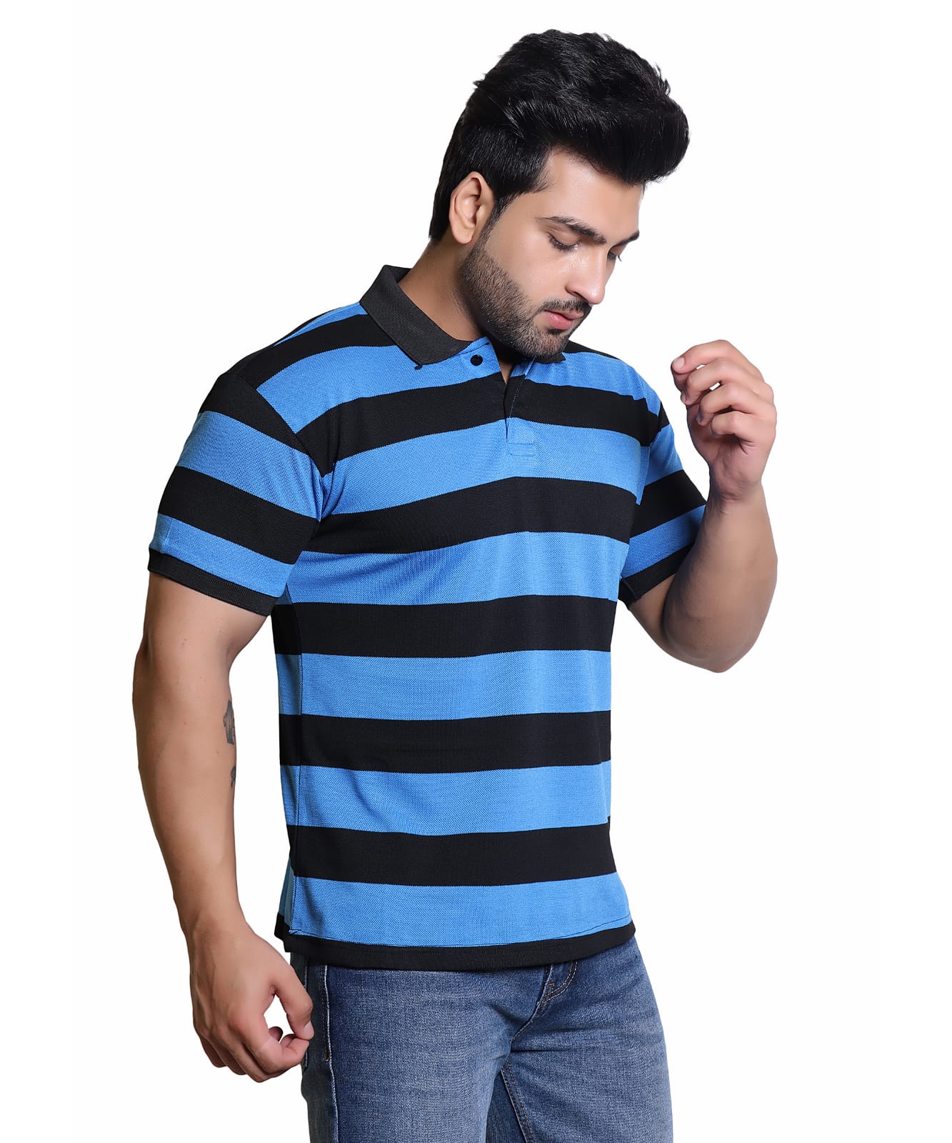 Men's Striped Polo T-Shirt