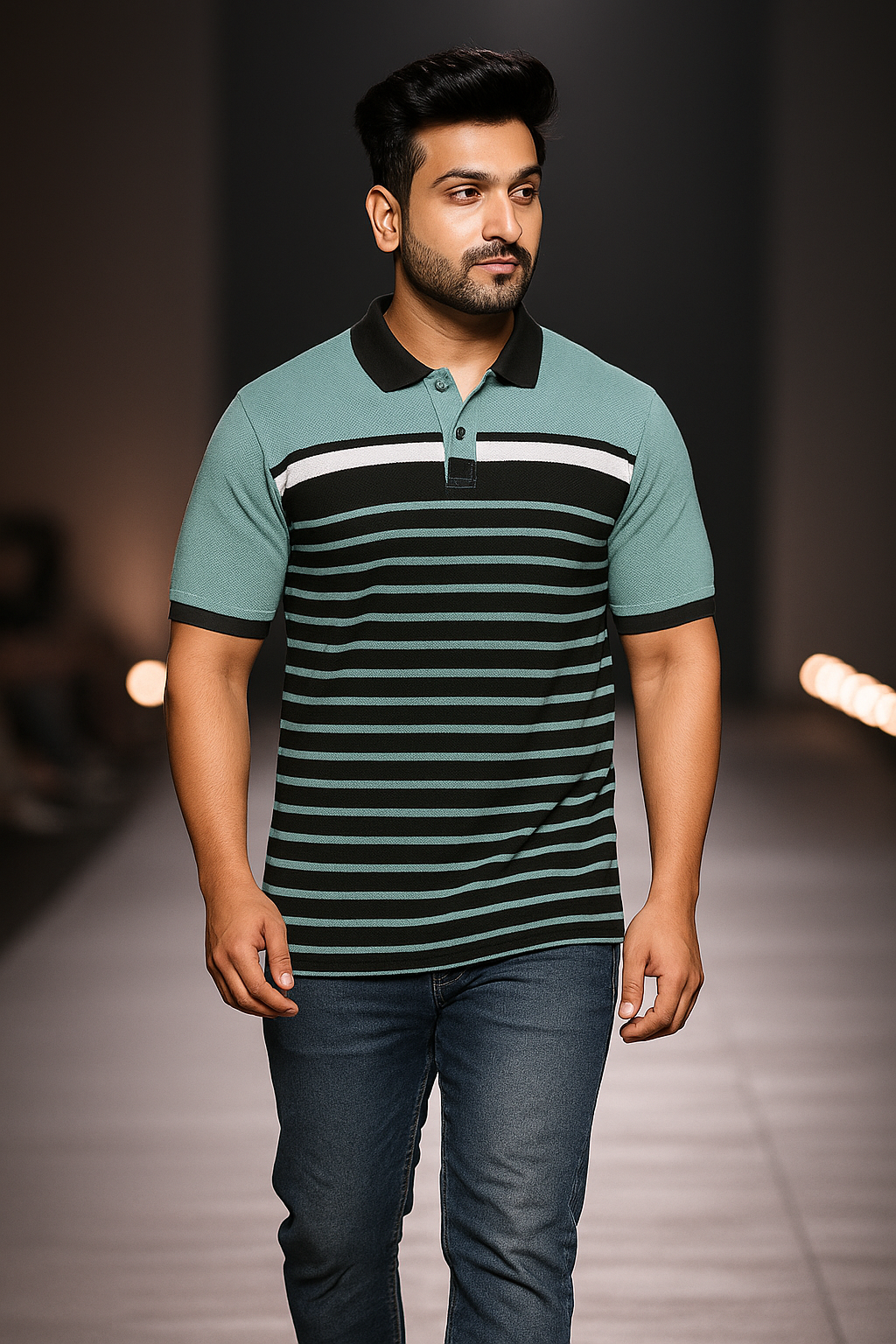 Men's Striped Polo Shirt