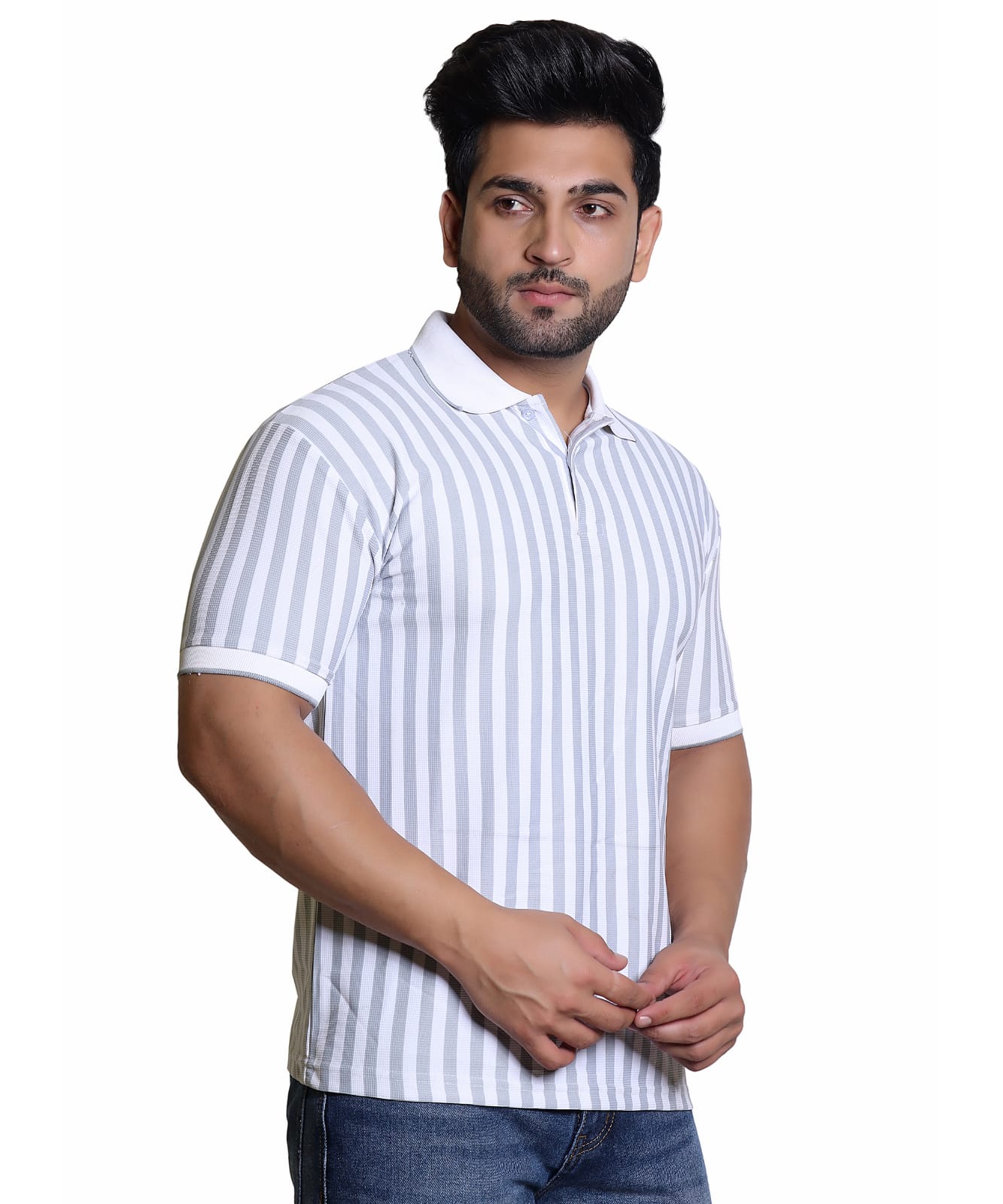 Men's Striped Polo Shirt