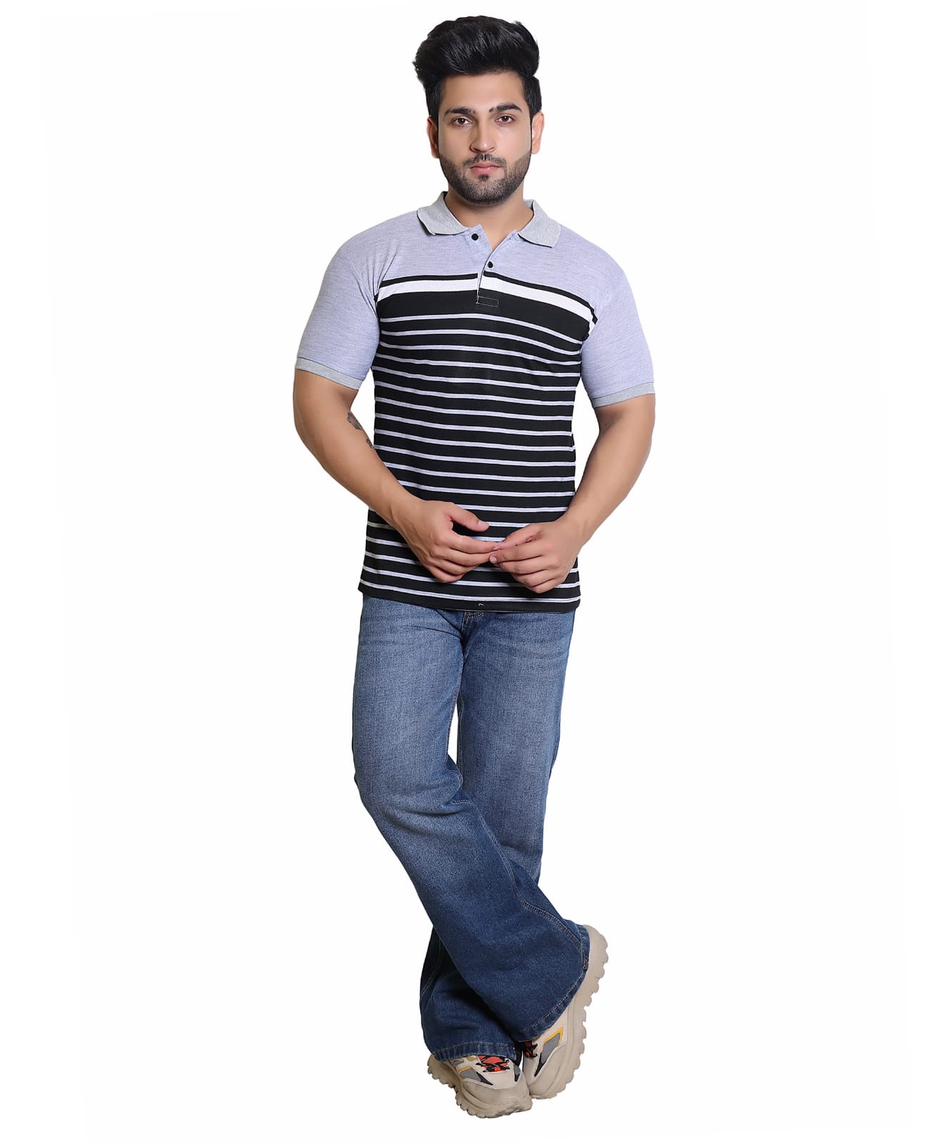 Men's Striped Polo T-Shirt