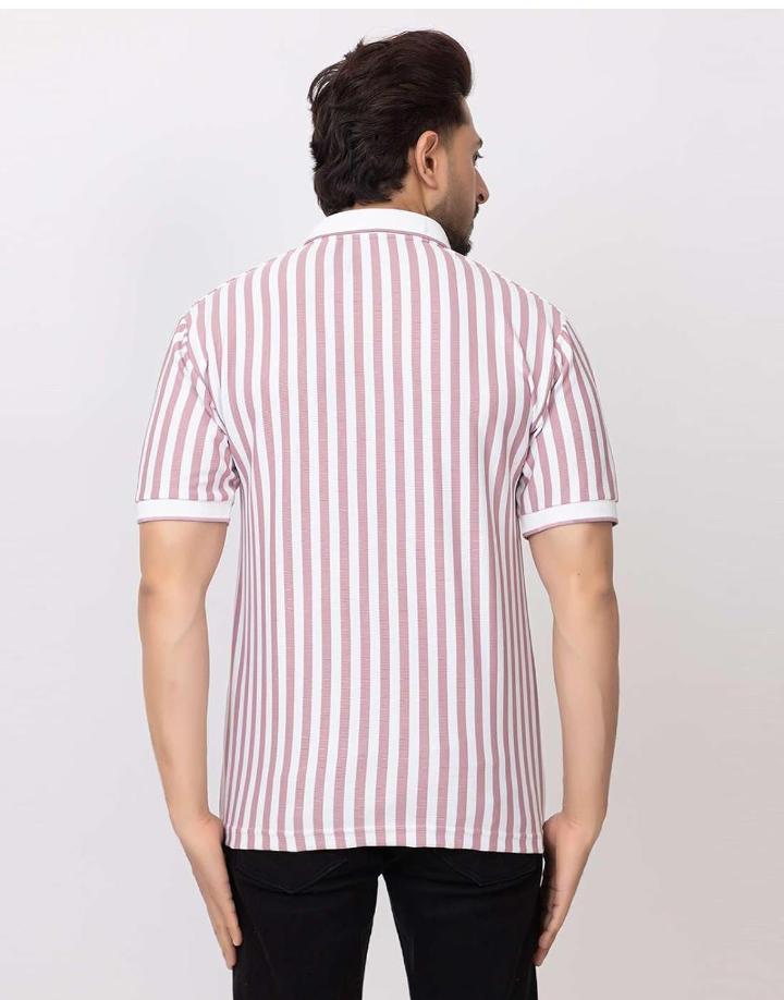 Men's striped short sleeve shirt