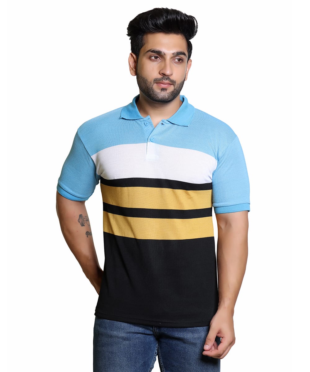 Men's Color Block Polo T-Shirt