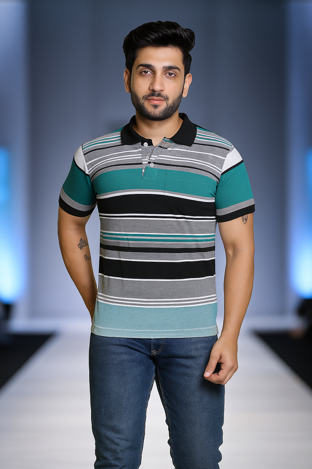 Men's Striped Polo Shirt