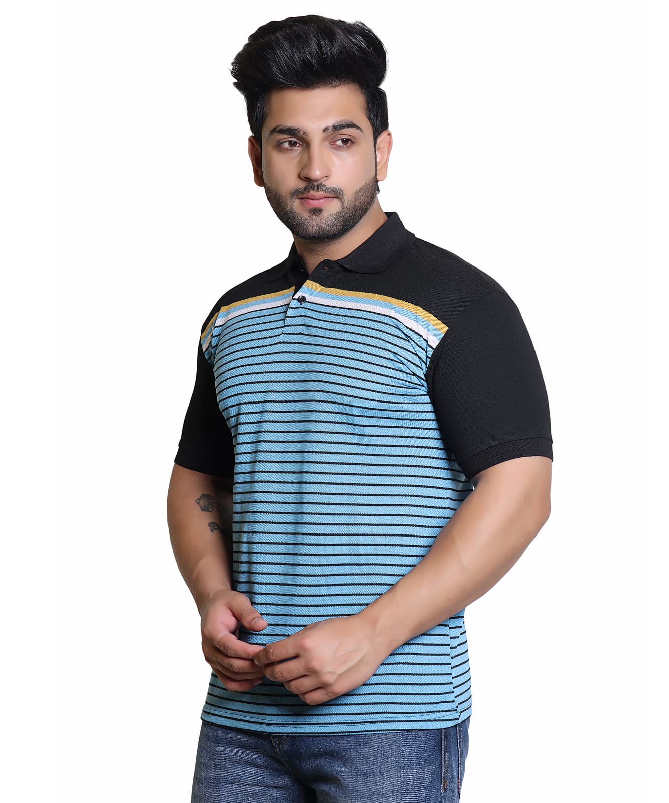 Men's Striped Polo T-shirt