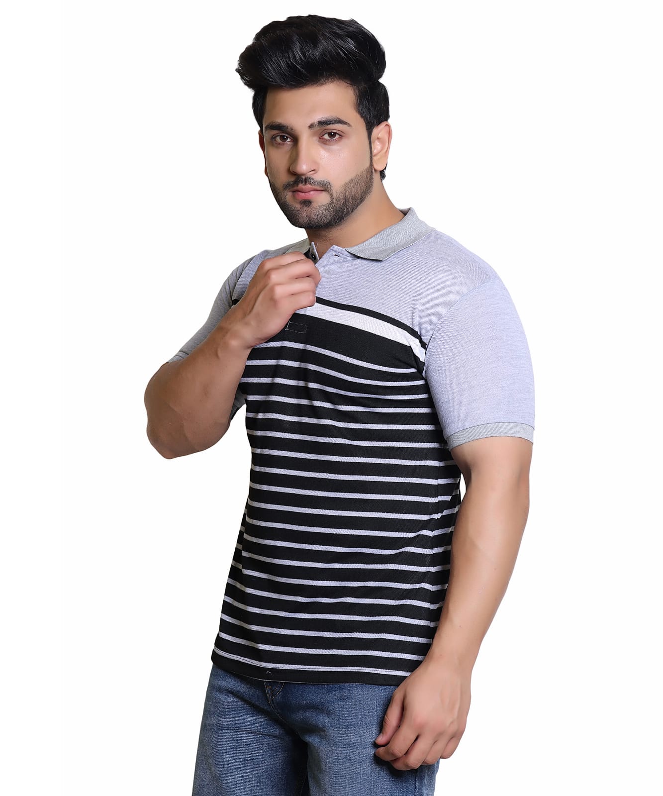 Men's Striped Polo T-Shirt