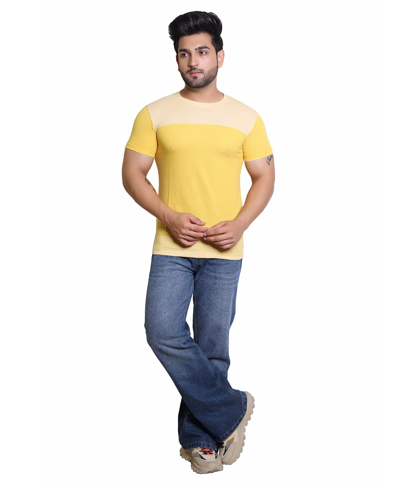 Yellow Color Block T-Shirt