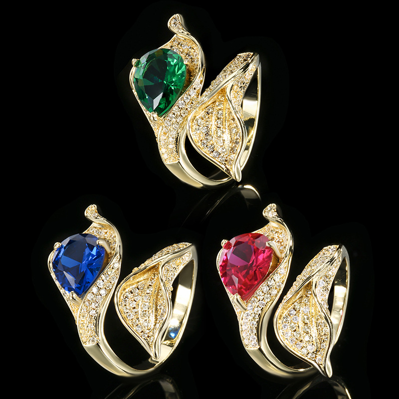 Elegant Luxury Gold Gemstone Rings for women