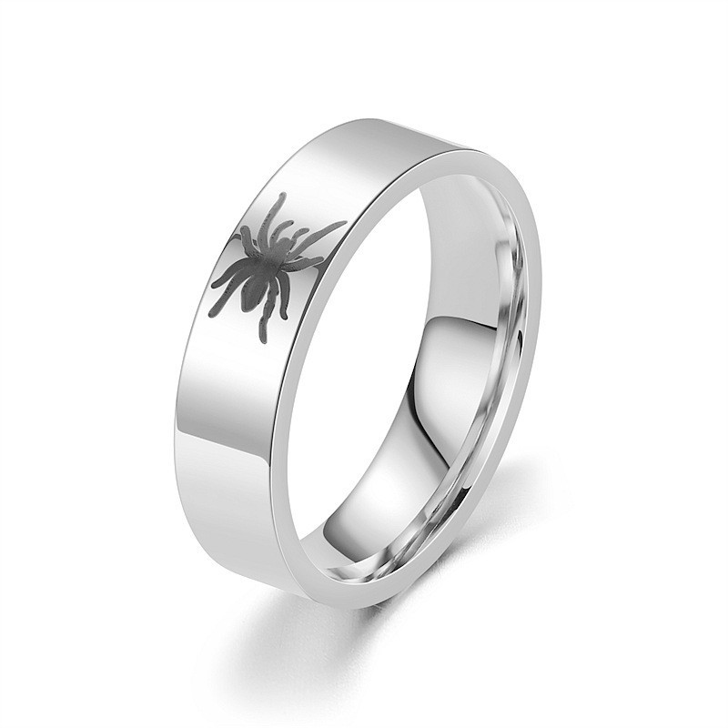Stylish band with unique spider design couple Rings